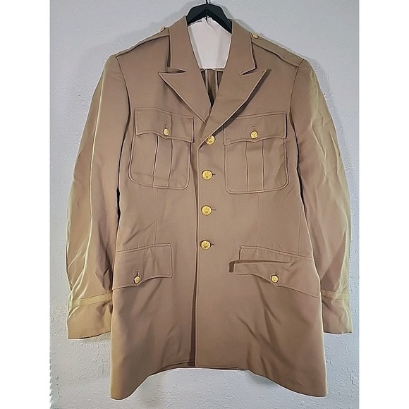 Vintage WWII 1942 US Army Uniform Tunic Khaki Size 45XL 100% Wool‎